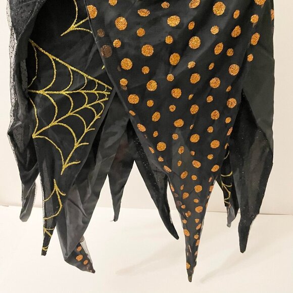 Amscan Black Spiderweb Polkadot Glitter Halloween Mantle Scarf 32.5 x 72 Inch - Picture 12 of 13
